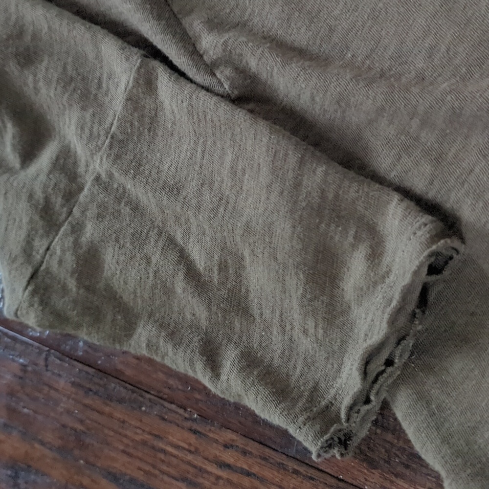 WEARABLES XCVI I Sylvan Pigment Brown Split Neck 3/4 Dolman Sleeve Shirt, XS - Picture 8 of 12
